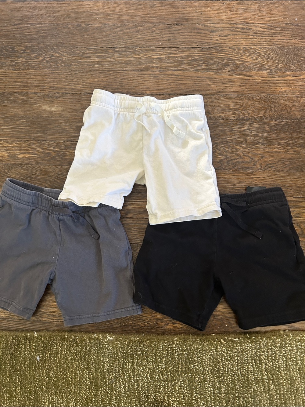 H&M Boys Cotton Drawstring Shorts - White, Gray & Black Bundle